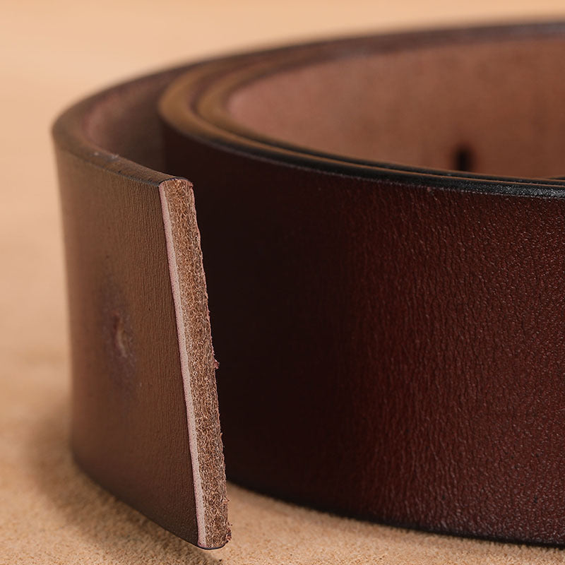 Factory Direct Sales Retro Smooth Genuine Leather Letter V Pants Belt
